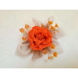 Hajba tűzhető rózsa narancsos 