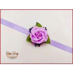 Lila rózsás csuklódísz 