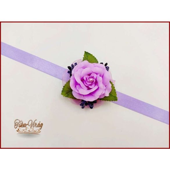 Lila rózsás csuklódísz 