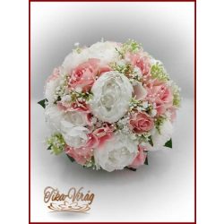 VINTAGE RÓZSASZÍN - FEHÉR PEÓNIÁS ÖRÖK-CSOKOR 