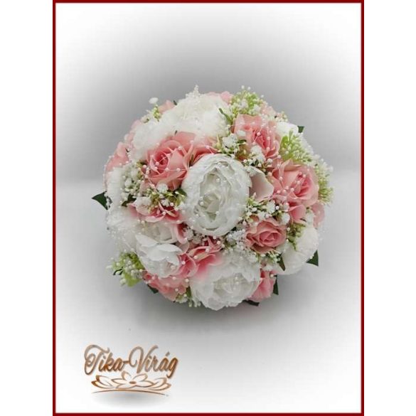 VINTAGE RÓZSASZÍN - FEHÉR PEÓNIÁS ÖRÖK-CSOKOR 