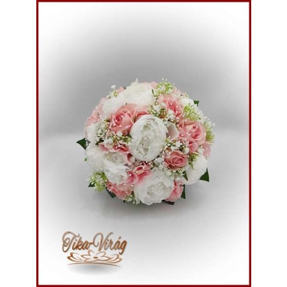 VINTAGE RÓZSASZÍN - FEHÉR PEÓNIÁS ÖRÖK-CSOKOR 