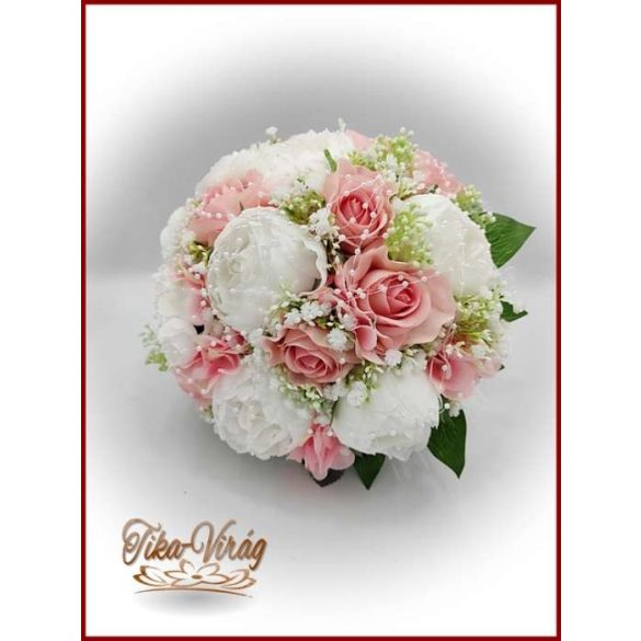 VINTAGE RÓZSASZÍN - FEHÉR PEÓNIÁS ÖRÖK-CSOKOR 