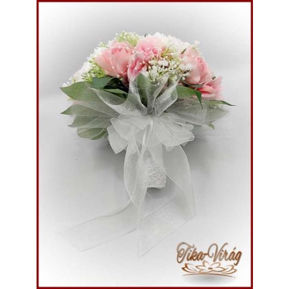 VINTAGE RÓZSASZÍN - FEHÉR PEÓNIÁS ÖRÖK-CSOKOR 