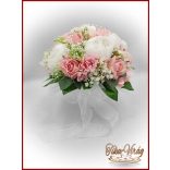 VINTAGE RÓZSASZÍN - FEHÉR PEÓNIÁS ÖRÖK-CSOKOR 