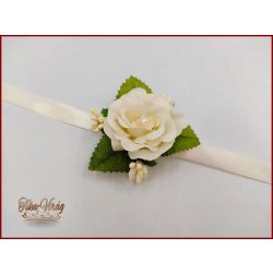 Ekrü rózsás csuklódísz 