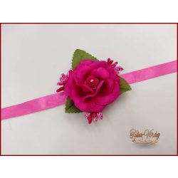 Pink színű rózsás csuklódísz 