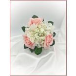 Rózsaszín rózsás-fehér díszítésű örök-csokor 