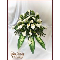 Autódísz 25 szál fehér-kálából 