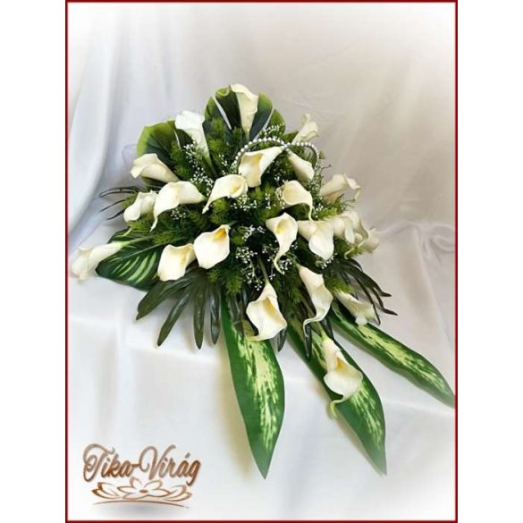 Autódísz 25 szál fehér-kálából 