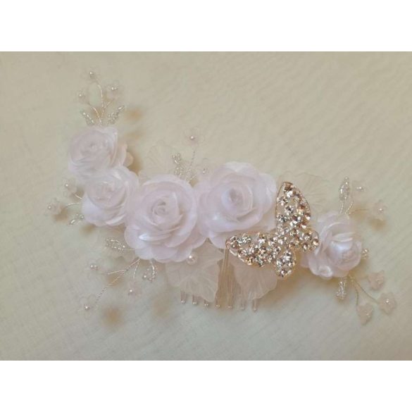 Menyasszonyi fejdísz lepkés 