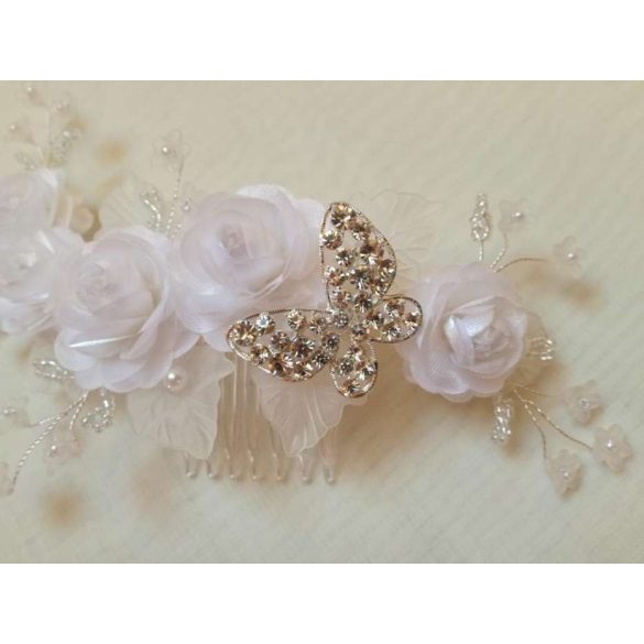 Menyasszonyi fejdísz lepkés 