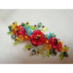 Kalocsai motívumos fejdísz 