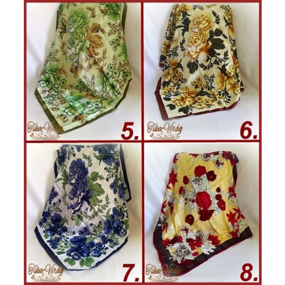 Selyemkendő 90x90cm-es mintás 