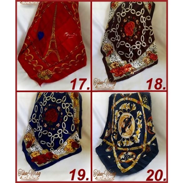 Selyemkendő 90x90cm-es mintás 