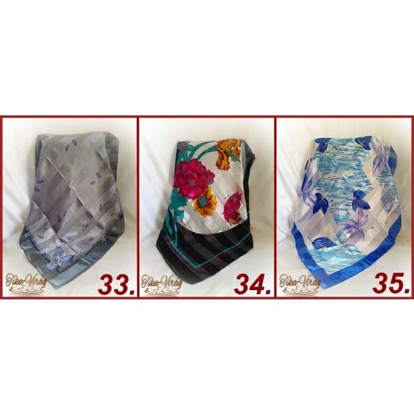 Selyemkendő 90x90cm-es mintás 