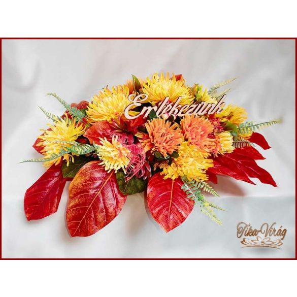 Virágtál Sárga-Krizantémokkal 