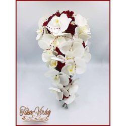 Fehér-bordó örök- cseppcsokor 