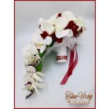 Fehér-bordó örök- cseppcsokor 