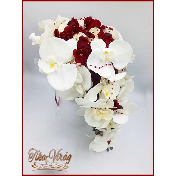 Fehér-bordó örök- cseppcsokor 