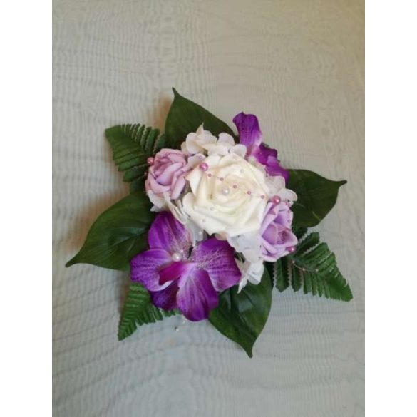 Lila-fehér örök-asztaldísz 