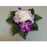 Lila-fehér örök-asztaldísz 