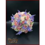 LEVENDULÁS-RÓZSÁS ANTIK HATÁSÚ, VINTAGE STÍLUSÚ ÖRÖK-CSOKOR+kitűzővel 