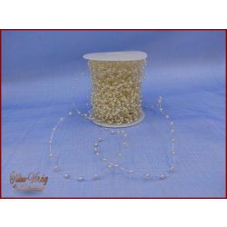 Gyöngy füzér damilon 3mm Ekrü színű 1 tekercs/ 30m 