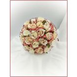 Mályvás-pasztell Örök-csokor 24 virágos burgundi díszítéssel 