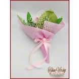 Tulipán-rózsa-hortenzia szappan-virágokból álló csokor 