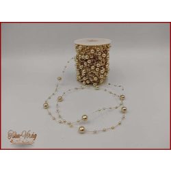   Gyöngy füzér damilon 3/7mm Arany színű 1 tekercs/ 20 méter 