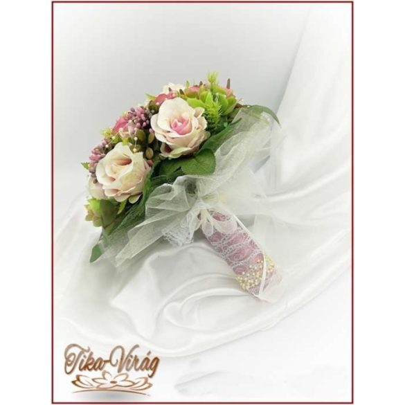 Antik-rózsaszínű-rózsákból álló örök-csokor