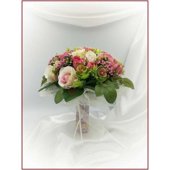 Antik-rózsaszínű-rózsákból álló örök-csokor