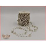 Gyöngy füzér damilon 3/7mm Antik-Arany színű 1 tekercs/ 20 méter 