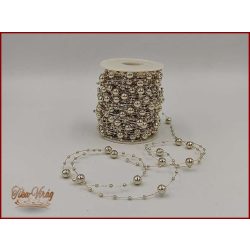   Gyöngy füzér damilon 3/7mm Antik-Arany színű 1 tekercs/ 20 méter 
