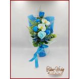 Türkizkék rózsák- világoskék orchidea és rózsa szappan-virág csokor 