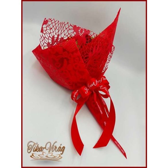 Piros rózsák - orchideák szappan-virág csokor 