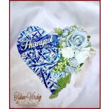 Rusztikus Szív Jég-kék és Fehér rózsa 