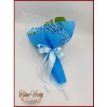 Világoskék rózsák szappan-virág csokor 