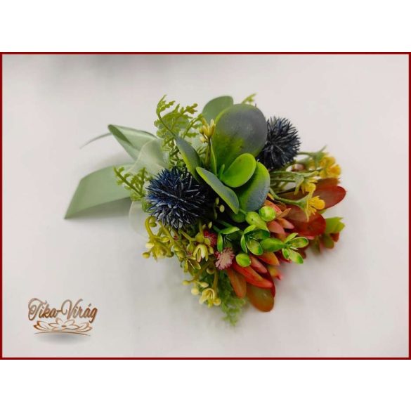 Pozsgás virágokból álló kitűző, bokréta 