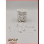 Gyöngy füzér damilon 3/7mm Fehér színű 1 tekercs/ 20 méter 