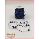 Gyöngy füzér damilon 3/7mm Sötét-kék színű 1 tekercs/ 20 méter 