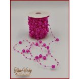 Gyöngy füzér damilon 3/7mm Pink színű 1 tekercs/ 20 méter 