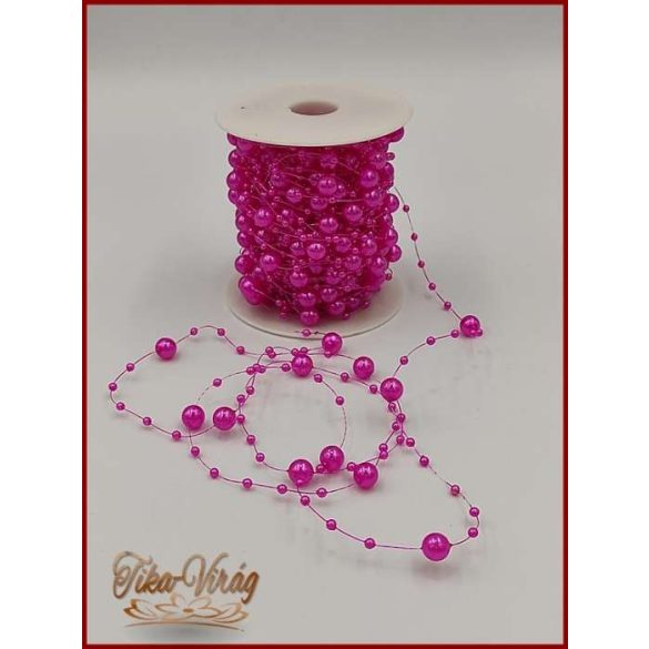 Gyöngy füzér damilon 3/7mm Pink színű 1 tekercs/ 20 méter 