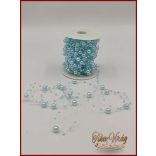 Gyöngy füzér damilon 3/7mm Világos-kék színű 1 tekercs/ 20 méter 