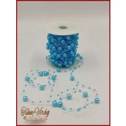   Gyöngy füzér damilon 3/7mm Azúr-kék színű 1 tekercs/ 20 méter 