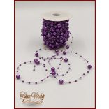 Gyöngy füzér damilon 3/7mm Sötét-lila színű 1 tekercs/ 20 méter 