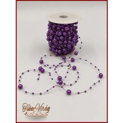   Gyöngy füzér damilon 3/7mm Sötét-lila színű 1 tekercs/ 20 méter 