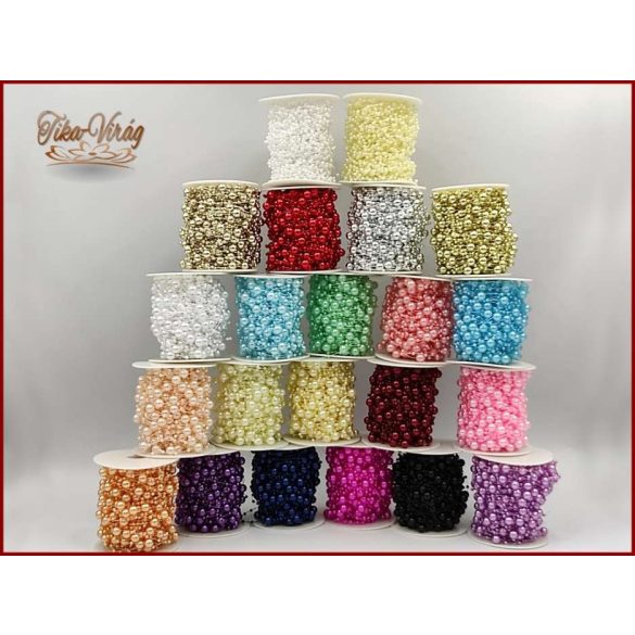 Gyöngy füzér damilon 3/7mm Sötét-lila színű 1 tekercs/ 20 méter 