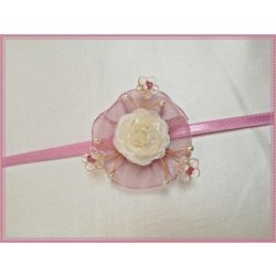 Mályva-ekrü csuklódísz kicsiknek 